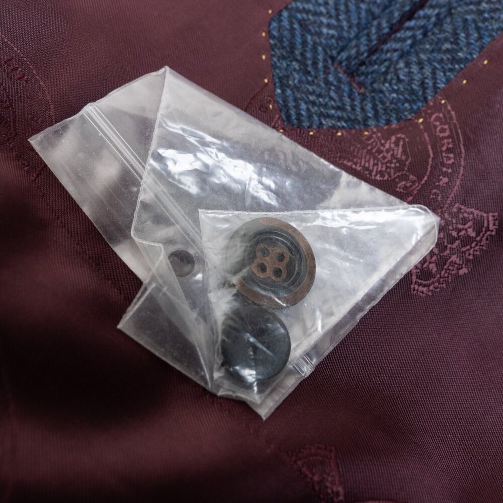 Cordings London Herringbone Tweed Blazer 44R Navy 100% Wool Jacket - Picture 15 of 15